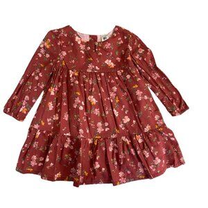 OshKosh B'gosh Toddler Girls 24 Months Burgundy Floral Formal Dress